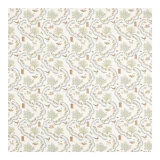 Sanderson Wildflower Meadow Fabric in Going Green For Sale