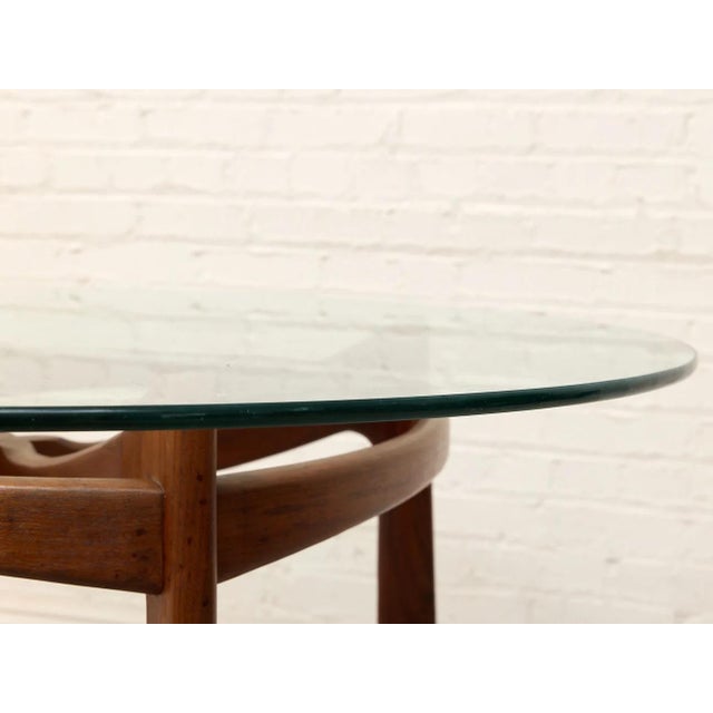 Styled After 1960s Adrian Pearsall Rare Sculptural Walnut & Glass Dining Table For Sale - Image 11 of 12