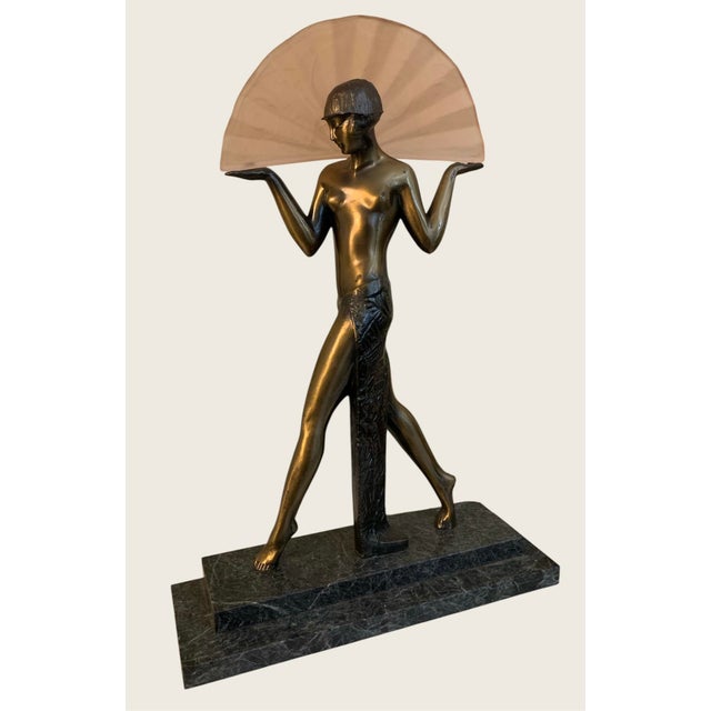 Sarsaparilla Egyptian Revival Figural Art Deco Lamp of the Raymond Guerbe Le Verrier very desirable “Espana” lamp which...