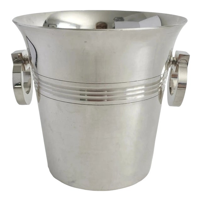 1930s French Art Deco Silver Champagne Bucket For Sale