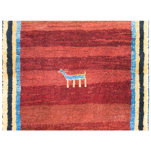 Textile Vintage Persian Gabbeh Rug For Sale - Image 7 of 11