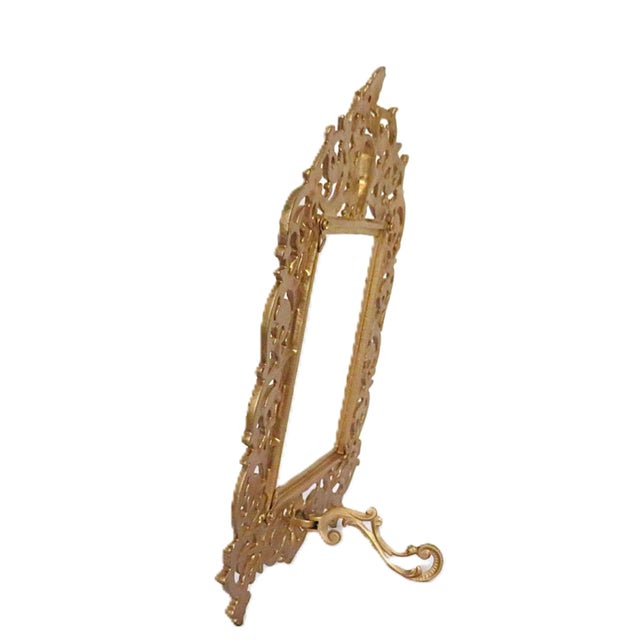 Pair of Antique Picture Photo Frames French Rococo Gilt Cast-Iron For Sale In Providence - Image 6 of 7