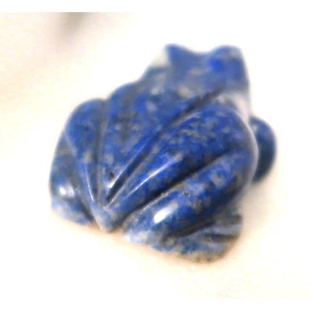Miniature Well-Carved Frog of Lapiz Lazuli Stone - Frankie the Frog! For Sale - Image 13 of 17