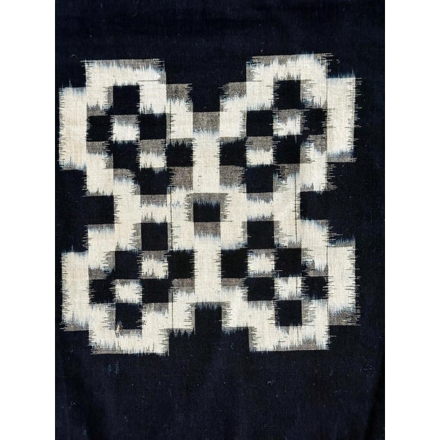 White Japanese Textile Panel Double Ikat Kasuri Futon Cover For Sale - Image 8 of 12
