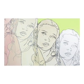 Untitled (Green, Pink, Ivory, Pearl Kate) - Original Figurative Artwork for Sale on Canvas by Hilary Bond For Sale