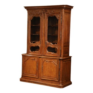 18th Century French Louis XIV Oak Buffet Deux Corps From Normandy For Sale
