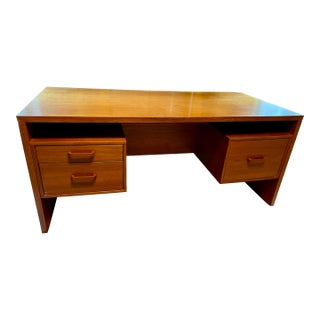 Mid Century Modern Teak Executive Desk For Sale