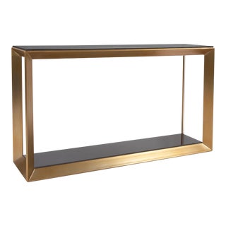 Carson Brushed Brass Console For Sale