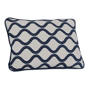 Kravet "Blue Wave" Embroidered Down Filled Pillow