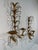 Hollywood Regency Vintage Mid Century 19" Italian Gilded Tole and Crystals Candle Sconces - A Pair For Sale - Image 3 of 18
