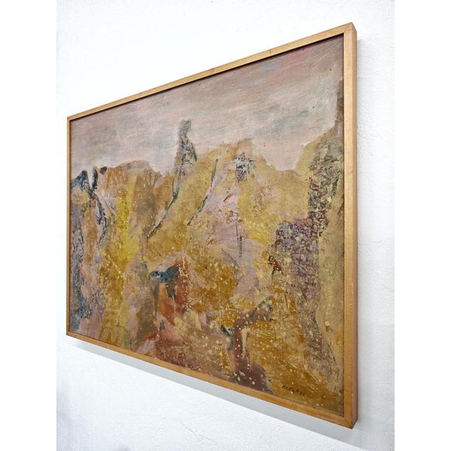 Textile Krsta Andrejevic, Abstract Landscape, 1961, Oil on Canvas, Framed For Sale - Image 7 of 10