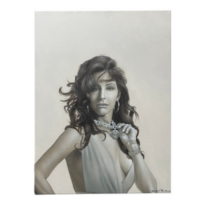 Miguel Paredes Portrait Oil Painting on Canvas "Tara" Signed and Dated 2010