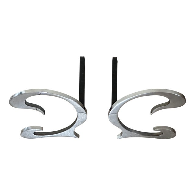 Andirons by Jean Paul Design, 1970, Set of 2 For Sale