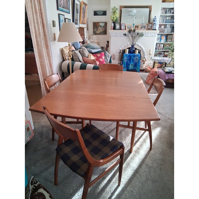 Mid 20th Century Drexel Drop Leaf Table With Four Chairs For Sale - Image 11 of 16