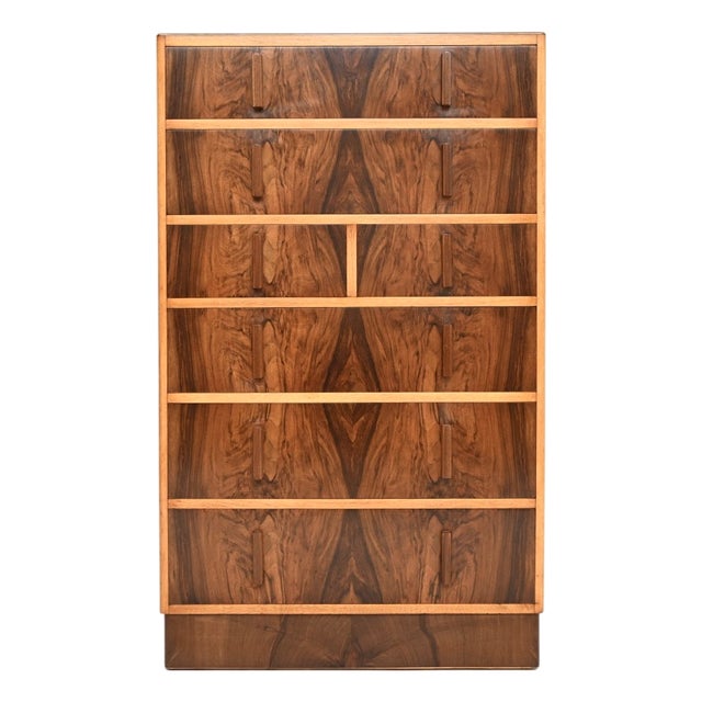 Art Deco Figured Walnut Chest of Drawers, 1930s For Sale