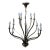 Sleek Modern Patinated Brass 12 Arm Chandelier Attributed to Hart Associates For Sale