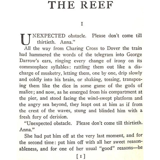 WHARTON, Edith [367] pp. Syndicate Publishing Company 1912 7 1/2" x 5 1/2" The Reef is a 1912 novel by American writer...