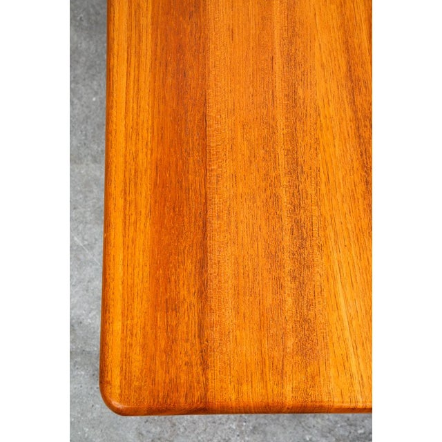 Mid Century Danish Modern Coffee Table Solid Teak Kd Denmark Large Wide Planked For Sale - Image 9 of 12