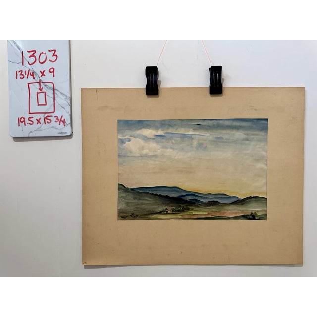 Paper Henry Emil Salloch Original Watercolor on Paper Barga, Italy. 1935. For Sale - Image 7 of 7