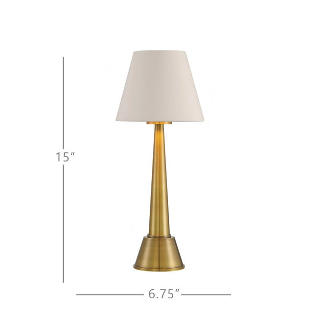 Currey & Company Currey & Company Saunter Brass Cordless Table Lamp For Sale - Image 4 of 7