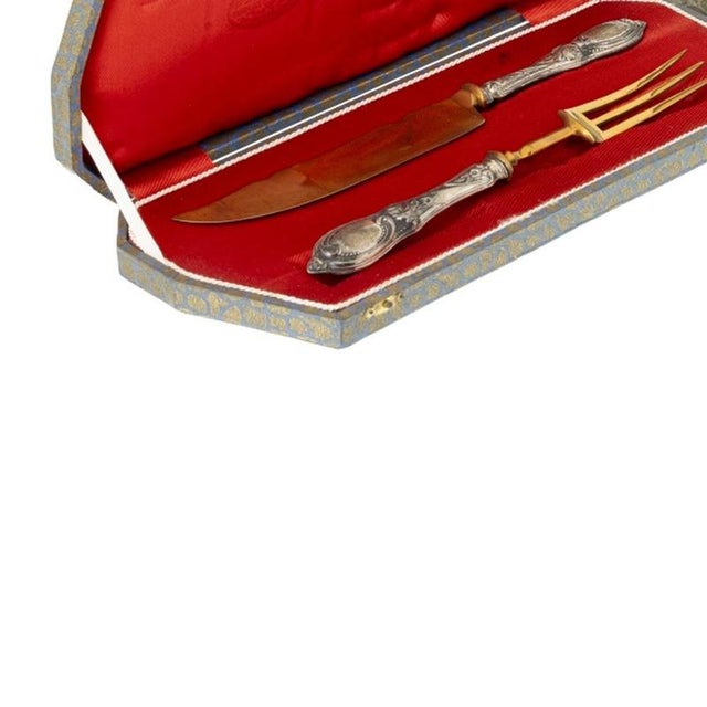 Silver Serving Cutlery Cases 19th Century, Set of 6 For Sale - Image 3 of 6