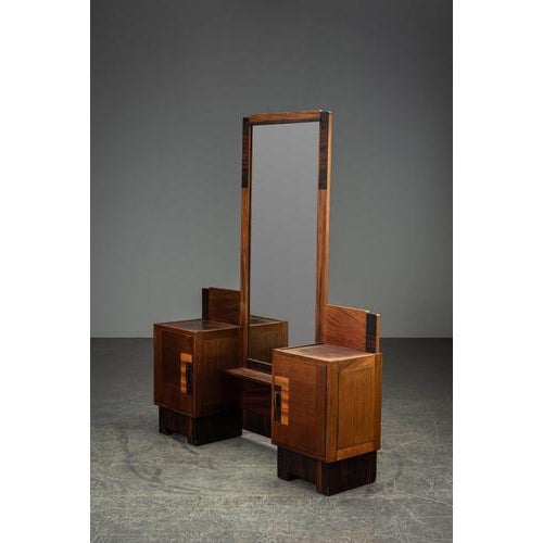 Wood Amsterdam School Vanity Table by Anton Hamaker for t Woonhuys For Sale - Image 7 of 16
