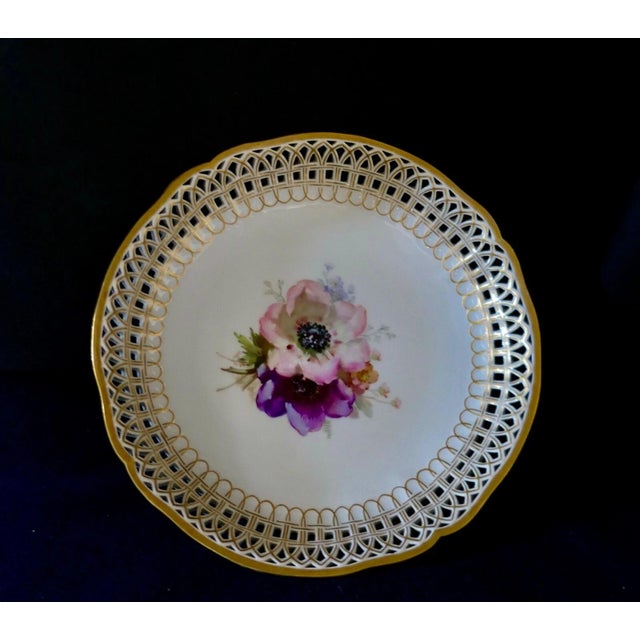 Early 20th Century KPM Compote with Hand Painted Floral Center For Sale - Image 4 of 11