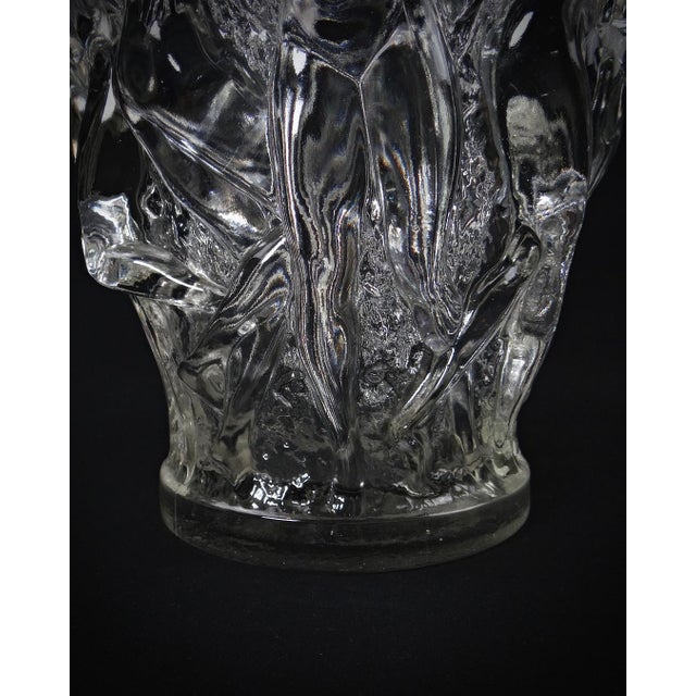 Glass Mid-Century Clear Crystal Bacchantes Vase attributed to René Lalique for Lalique, 1950s For Sale - Image 7 of 18