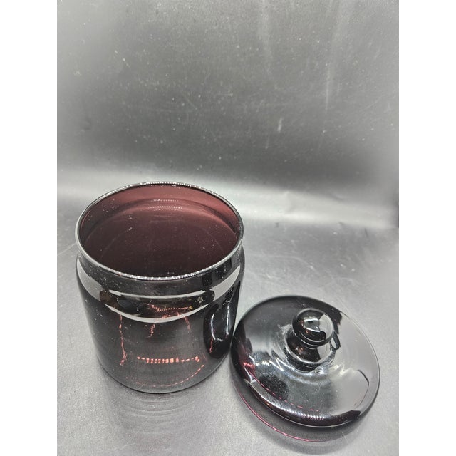 Vintage Bloomingdales Amethyst Apothecary Lidded Jar