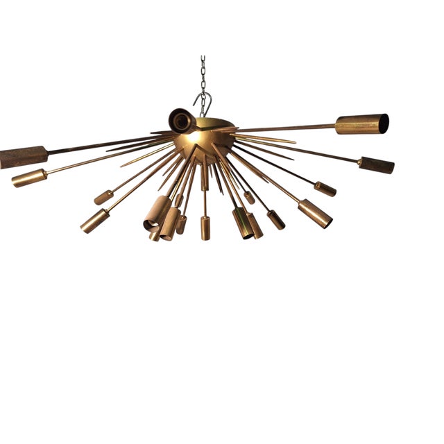 Metal Sputnik Ceiling Light in Brass from Stilnovo, 1950s For Sale - Image 7 of 11