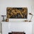 This vintage Belgian tapestry depicts taupe-colored deer on steely blue velvet, with fringe on each side. A linen tag...