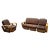 Art Deco Rattan living-room set including a matching sectional sofa and lounge chair. Both feature the famous five-strand...