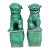 A Pair of Large Chinese Foo Dog Garden Statues in Green Glaze For Sale