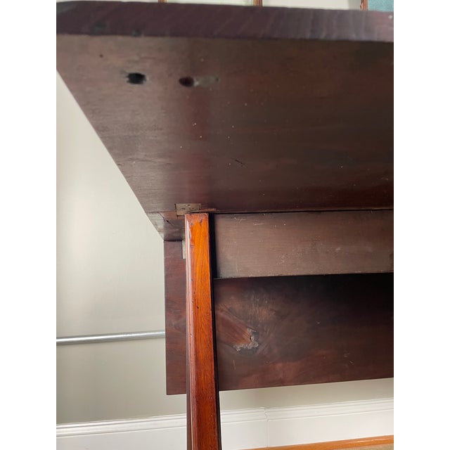 18th C. Solid Mahogany Topped Georgian Drop-Leaf Gate-Leg Table For Sale - Image 9 of 14