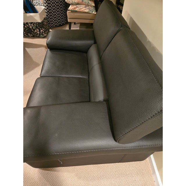 Modern Roche Bobois Black Leather Sofa With Adjustable Headrests For Sale In Philadelphia - Image 6 of 8