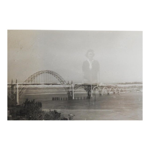 Mid 20th Century Yaquina Bay Bridge New Port Oregon Snapshot Photograph For Sale