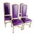 French Provincial Purple Vinyl and Platted Back Dining Chairs - Set of 4 For Sale