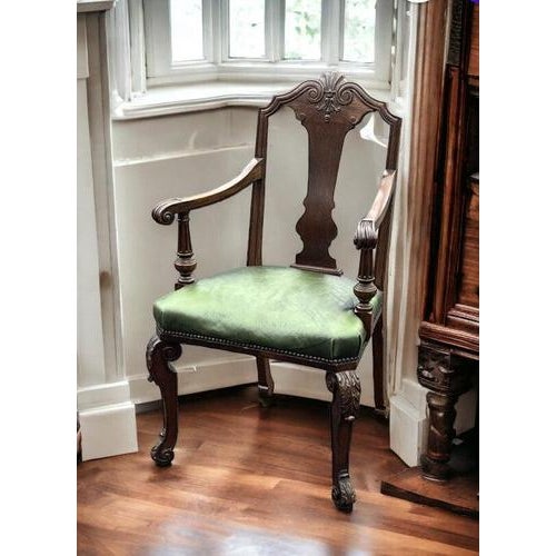 English Country Mahogany Library Armchair For Sale - Image 16 of 16