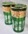 French Vintage French VMC Reims Emerald Green & Gold Floral Highball Glasses, Pair For Sale - Image 3 of 7