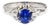 Vintage 0.97 Carat Oval Blue Sapphire & Diamond Filigree in Platinum Floral Ring, Size 5.75 For Sale