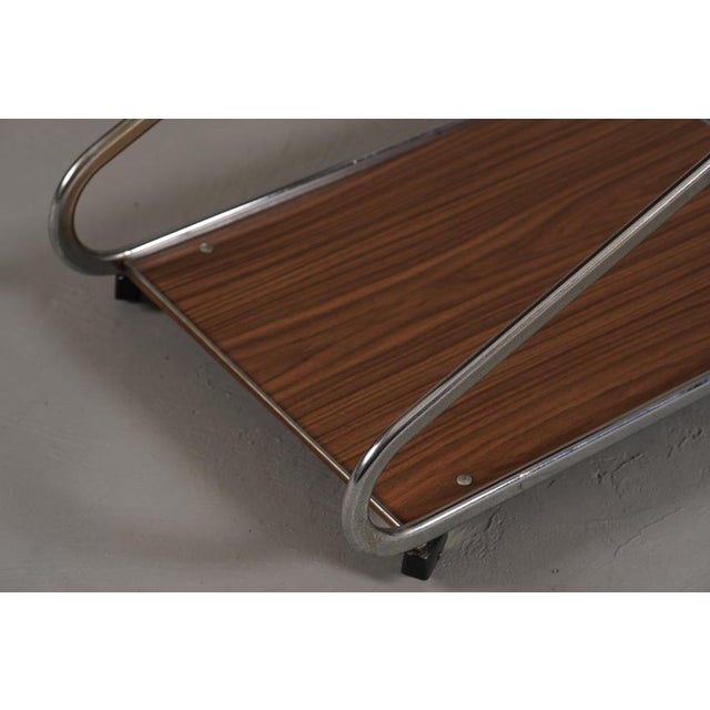 1980s Vintage Aluminium and Plywood Bar Cart, Germany, 1980s For Sale - Image 5 of 9