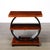 Art Deco Machine Age 3-Tier Walnut Side Table W/ Black Lacquer Round Support For Sale - Image 9 of 14