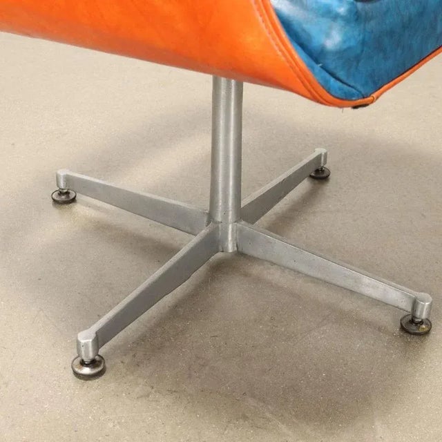 Textile Vintage Armchair in Leatherette & Aluminium, Italy, 1960s For Sale - Image 7 of 11