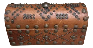 Mid 20th Century Vintage Studded Spanish Leather Dome-Top Chest