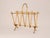 Mid 20th Century Faux Bamboo Gold Iron Magazine Rack For Sale - Image 4 of 7