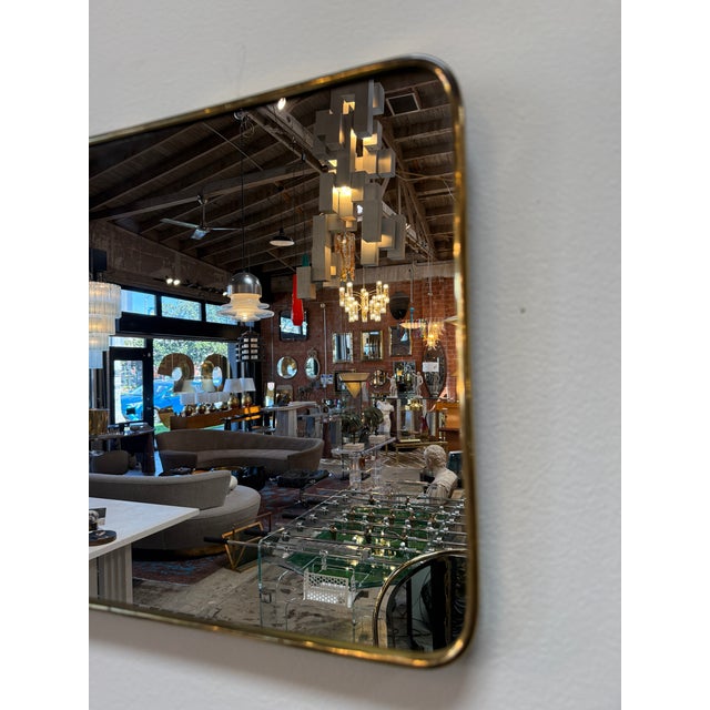 1950s Rectangular Brass Framed Mirror, 1950s For Sale - Image 5 of 9
