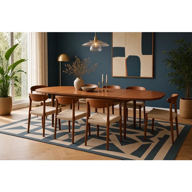 Oval Dining Table in Teak and Oak with Two Extension Leaves by Bertil Fridhagen for Bodafors, 1960 For Sale - Image 10 of 17