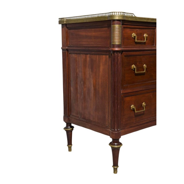 Late 18th Century Late 18th Century Louis XVI White Marble Top Commode For Sale - Image 5 of 8