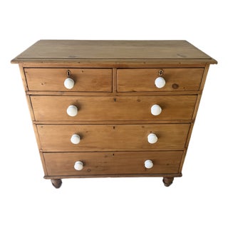 Antique Pine Two Over Three Drawers - Chest of Drawers From England For Sale