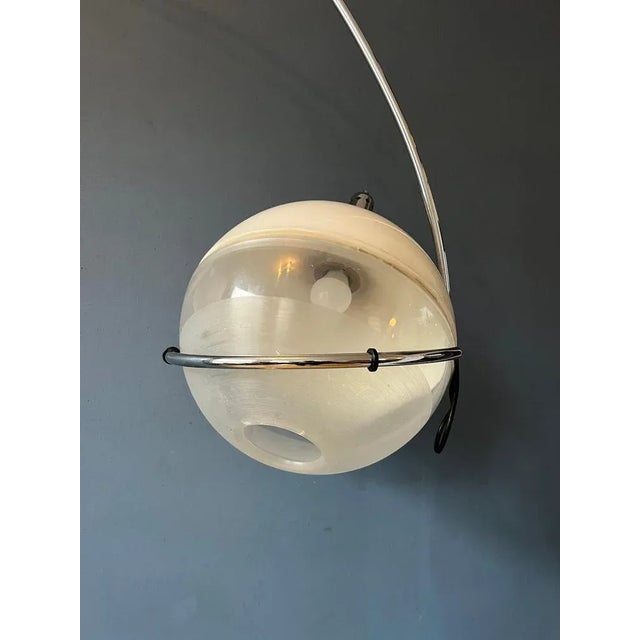 Glass Space Age Focus Arc Floor Lamp by Fabio Lenci for Guzzini For Sale - Image 7 of 11